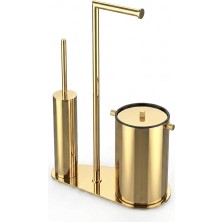 Kobos Nova Çöp Kovalı Yuvarlak Hareketli Wc Set Parlak Altın