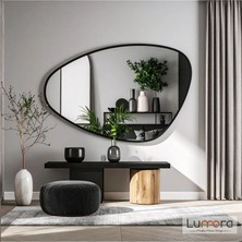 Lumora Mirror Design Luce Modern Siyah Boyalı Mdf Çerçeveli Dekoratif Ayna