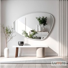 Lumora Mirror Design Luce Modern Beyaz Boyalı Mdf Çerçeveli Dekoratif Ayna