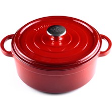 Lotus Döküm    28 cm Yuvarlak Derin Tencere  Degrade Bordo
