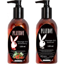 Playboy Massage Oil Natural And Strawberry Fragrances 120 ml Kokusuz ve Çilek Kokulu Vücut Masaj Yağı