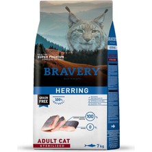 Bravery Tahılsız Ringa Balıklı Süper Premium Kedi Maması 7 kg Balık Tatlı Kısırlaştırılmış Yetişkin