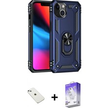 Pileli Store Pilelistore™ iPhone 14 Kılıf Ahenk Klasik Koleksiyonu - Siyah Bilvis 5in1 3D Magic Cam Ekran Koruyucu + Diamond Kamera Lens - Sabe