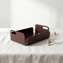 Vasa Concept Dekoratif Metal Organizer – 24×16×7.5 cm | Acı Kahverengi Modern Sunum Tepsisi ve Organizer | Dayanıklı Metal Dekor Ürünü | Hygge TD-004