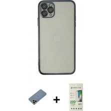 Pileli Store Pilelistore™ iPhone 11 Pro Kılıf Vadi Minimal - Siyah 20D Premium Cam Ekran Koruyucu + Shine Kamera Lens Koruma Cam - Gd