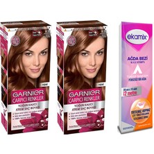 Garnier 6.35 Çarpıcı Altın Kahve Krem Saç Boyası 2 Kadınlar İçin Amonyaklı Yoğun Kalıcı Renk
