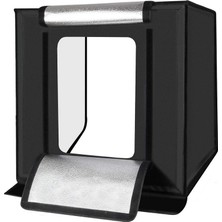 Triline 60 x 60 cm Profesyonel Stüdyo LED Işıklı Fotoğraf Çekim Çadırı Hafif Tasarım ile