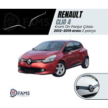 Fams Otomotiv Renault Clio 4 Krom Ön Panjur Alt Çıta 2 Parça 2012-2019 Paslanmaz Çelik (HB)
