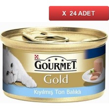 Gourmet Gold Kıyılmış Ton Balıklı Premium Kedi Konservesi 85GR (24 Tane) Lezzetli Balık Tadında