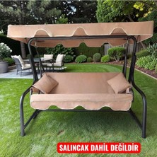 Kapella 3 Kişilik Salıncak Minderi Lüks Kılıf Seti 10CM Minderli Panama Bej