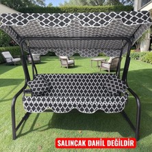 Kapella 3 Kişilik Salıncak Lüks Kılıf Seti 10CM Süngerli Karaçatı Desen