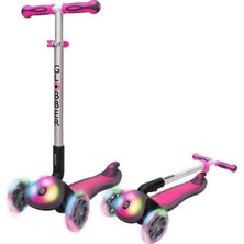 Globber Elite Katlanan Pembe Scooter 1+ Yaş İçin LED Işıklı Tekerlekli Pratik Tasarım  449-110