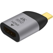 Alfais 4892 Type C To HDMI 4K 60Hz Mini Dönüştürücü Adaptör Uyumlu iPad İçin
