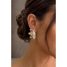 Petek Aksesuar Yıldız Anason Zirkon Taşlı Küpe 4 Cm.