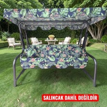 Kapella 3 Kişilik Salıncak Lüks Kılıf Seti 10CM Süngerli Yaprak Desen