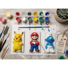 Taş Tozu Figür Boyma Seti (Pikachu, Süper Mario,meraklı Şirin)