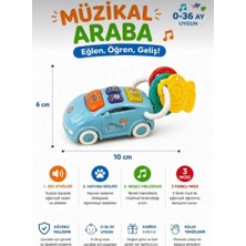 Farbu Oyuncak Müzikal Arabam Renkli Pilli Eğitici ve Eğlenceli Bebek Aktivite Oyuncağı