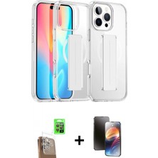 Marsilyan™- iPhone 16 Pro Max Kılıf Nova Işık Koleksiyonu - Siyah 3D Antistatik Mat Seramik Nano Ekran Koruyucu + Raze Metal Kamera Lens - Cltm