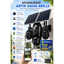 Vivatech Koto 12MP 3 Lens 4g Solar Güvenlik Kamerası Aov Gece Görüş Hieasy Sim Kartlı Çift Yönlü Ses IP66