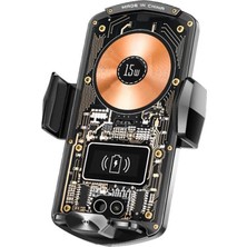 Mi7a 15W Kablosuz Araç Içi Şarj Aleti (Izgara Uyumlu Telefon Tutucu Araç Şarjı)