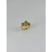 The Gencoo 14 K Gold Kaplama Zirkon Taşlı Yüzük