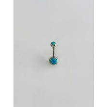 The Gencoo Mavi Opal Taş Detaylı Göbek Piercing