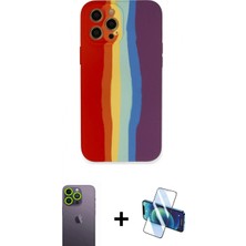 Pileli Store Pilelistore™ iPhone 12 Pro Kılıf Yadigar Çizgi - Siyah 3D Antistatik Cam Ekran Koruyucu + Neon Fosforlu Kamera Lens - Yl