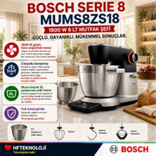 Bosch Serie 8 Mutfak Makinesi, Entegre Tartısı Sayesinde Doğrudan Kase Içinde Tartın, 1800 W 6 Lt Mutfak Şefi
