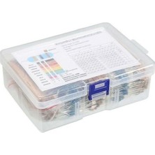 Emay Center 2600 Parça 1/4W Metal Film Direnç Seti %1 Tolerans 130 Çeşit Şeffaf Kutulu
