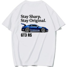 Brz Collection Unisex Oversize Stay Sharp Stay Original T-Shirt (Beyaz)