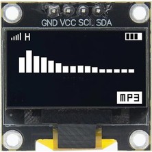Emay Center 0.96 Inç Beyaz OLED LCD Ekran Modülü 128X64 Piksel I2C Seri Iıc