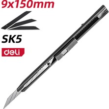 Profesyonel Metal Gövdeli Kırılabilir Maket Bıçağı 9mm Sk5  Sarı – Kendinden Kilitli