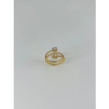 The Gencoo 14 K Gold Kaplama Zirkon Taşlı Yüzük