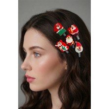 Petek Aksesuar Yılbaşı Noel Pens 5 Adet Toka Set