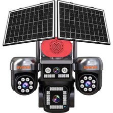 Teknovasyon Arge Avenir AV-S446 12MP 4 Kameralı Ptz 4g Sim Kartlı Solar Kamera