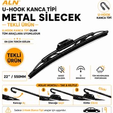 ALN Metal Silecek & U-Hook Kanca Tipi Tüm Araçlarla Uyumlu - 22 (550MM)