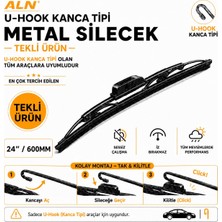 ALN Metal Silecek & U-Hook Kanca Tipi Tüm Araçlarla Uyumlu - 24 (600MM)