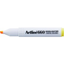 Artline 660 Fosforlu Kalem Kesik Uç:1,0-4,0mm Pastel Yellow