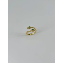 The Gencoo 14 K Gold Kaplama Zirkon Taşlı Yüzük