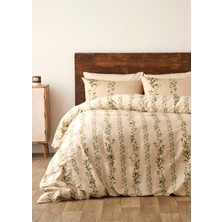 Bella Maison %100 Pamuk Saten Flora Çift Kişilik Nevresim Takımı Bej (200X220 Cm)