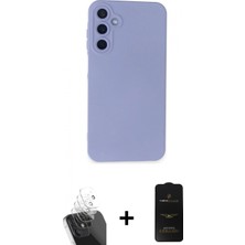 Pileli Store Pilelistore™ Galaxy A25 5g Kılıf Ahenk Serisi - Siyah 6d Antistatik Mat Seramik Hayalet Nano Ekran Koruyucu + Kamera Lens Koruma Cam - Sf