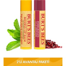 Burt's Bees Dudak Bakım Kremi Seti 2'li Avantaj Paketi Nar Aromalı ve Balm Kremi Özellikleriyle