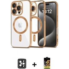 Marsilyan™- iPhone 16 Pro Max Kılıf Nova Işık Özel Seri - Siyah Buffer Cam Ekran Koruyucu + Pvd Metal Kamera Lens - Sh