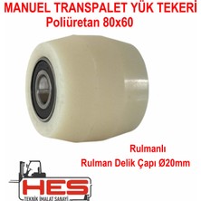 Hes Teknik Poliamid Platiniyum Rulmanlı Transpalet Yük Tekeri 80X70