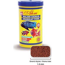 AHM Malawi Cichlid Granulat Etçil Balık Yemi 250 ml Yüksek Proteinli Beslenme İçin Uygun