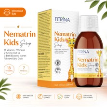 Fıtrina Nematrin Kids 13 Vitamin 7 Mineral 2 Amino Asit ve 3 Bitki Ekstresi İçeren Cam Şişe Çocuk Şurubu 150 mL
