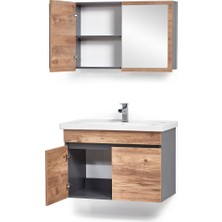 Saydam Banyo Luna 60 cm Alt Üst Banyo Dolabı Takımı