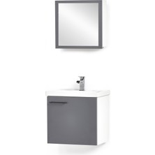 Saydam Banyo Eslem  50 cm Alt Üst Banyo Dolabı Takımı