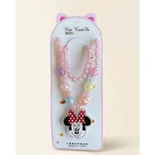 The Littles Kids Renkli Işıklı Minnie Model Bijuteri Kolye ve Bileklik Seti - Kız Çocuk