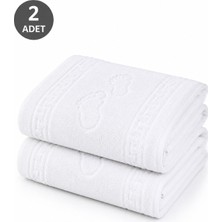 Hepsine Rakip 2 Li Ayak Izli Banyo Paspas 100 Pamuklu Ayak Havlusu 50 x 70 cm